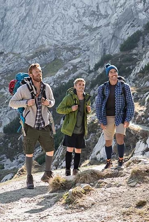 Image of 3 friends hiking