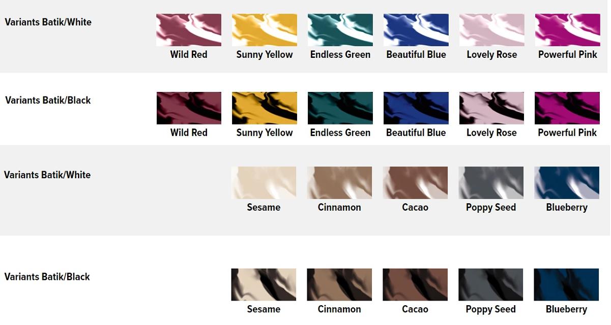 Juzo Batik Colour Chart