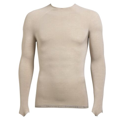 Skinnies Silk Long Sleeved Top (Adult) Beige