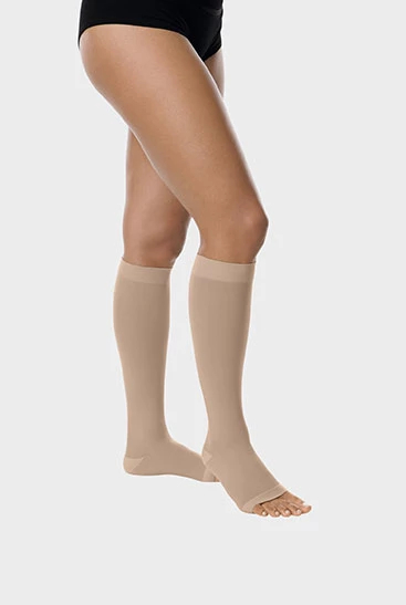 Juzo Basic Below Knee Stockings Almond (Open Toe)