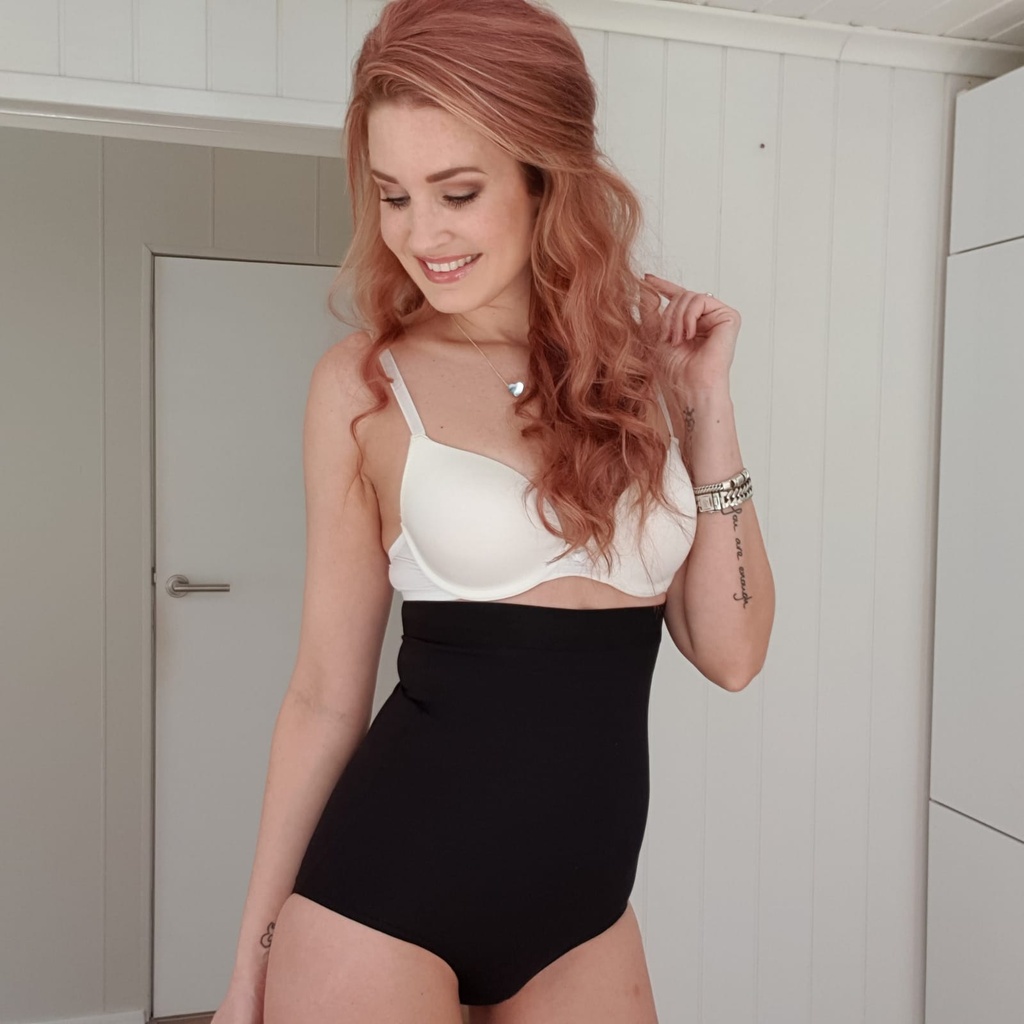 Vanilla Blush Hernia Support Brief (Ladies) Black