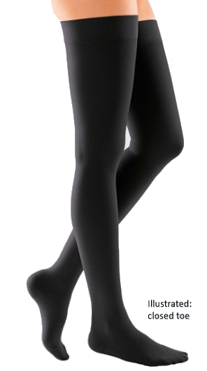 Duomed Soft Class 1 (14-17mmHg) Thigh High Stockings with Silicone Topband