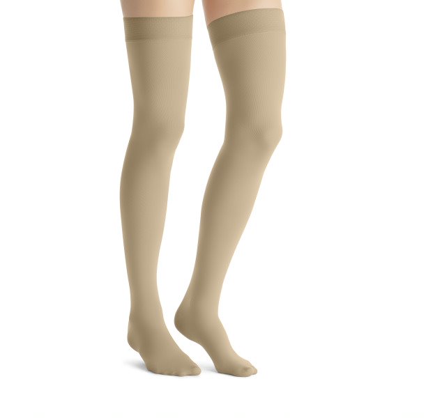 JOBST Opaque Thigh High Stockings with Dotted Silicone Band
