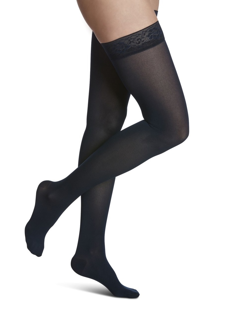 Sigvaris Style Opaque 15-20mmhg Thigh High Stockings with Grip Top