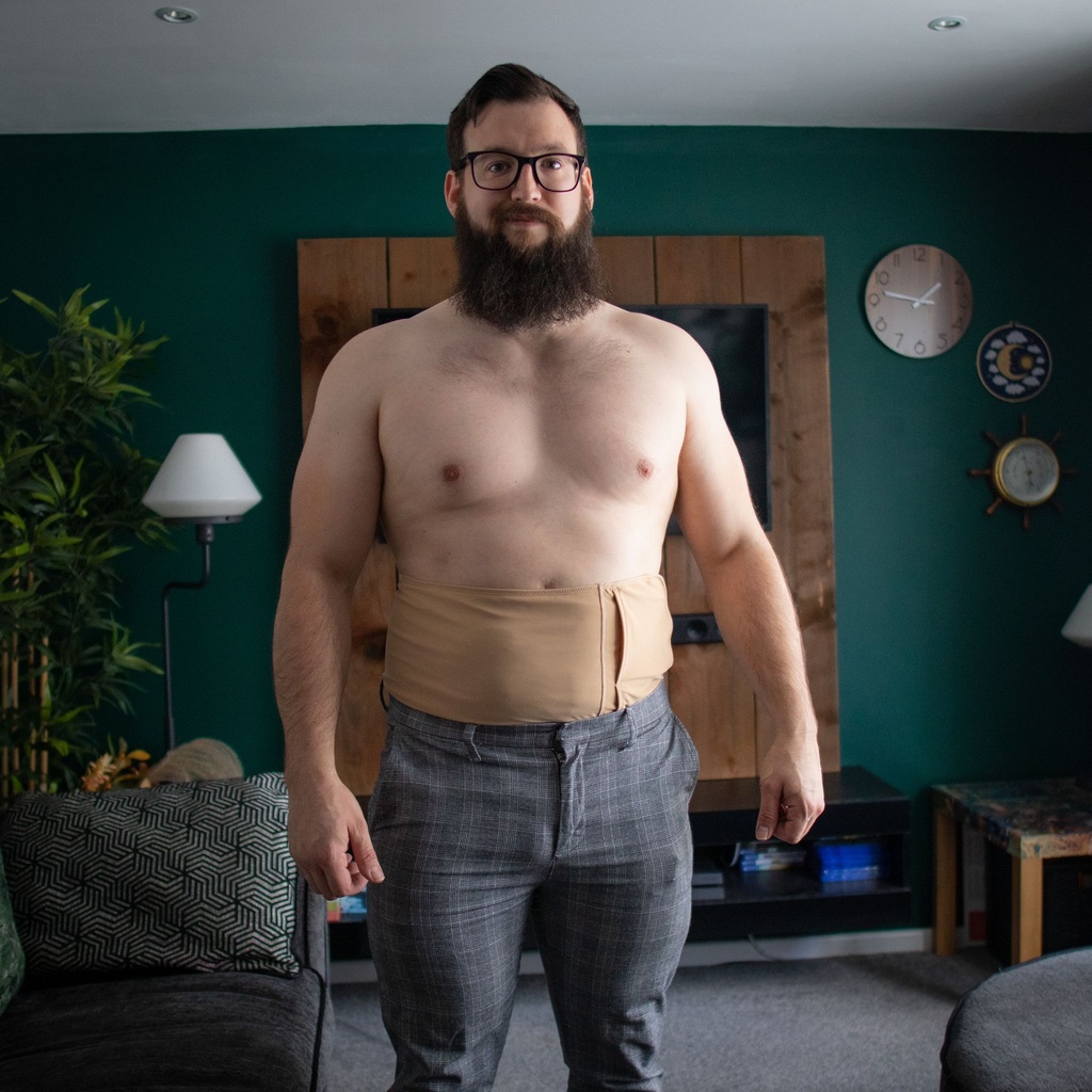 Vanilla Blush Hernia Support Belt Beige (Men) (26cm Depth)