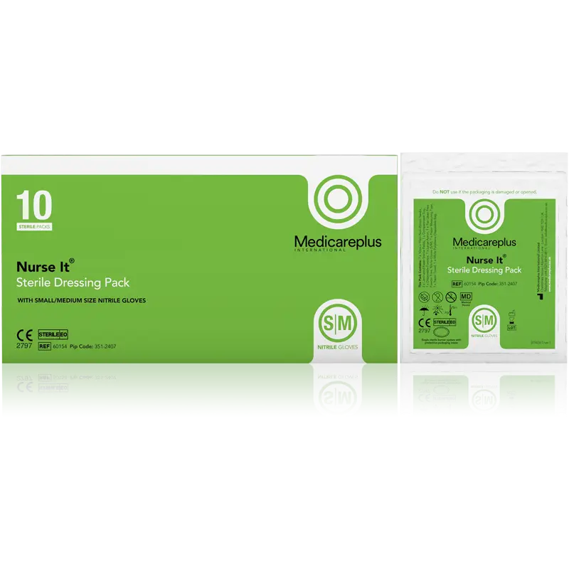 Nurse It Sterile Dressing Pack with Gloves (Pack of 10)