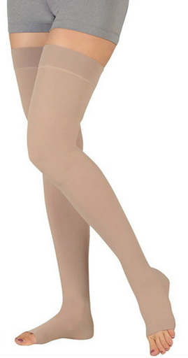 Juzo Dynamic Thigh High Stockings with Pattern Balance Silicone Border