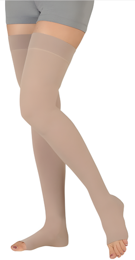 Juzo Dynamic Cotton Thigh High Stockings with Balance Pattern Silicone Border