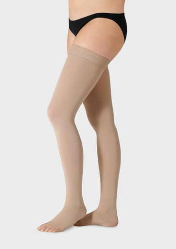 Juzo Soft Thigh High Stockings with Pattern Silicone Border (Wide)