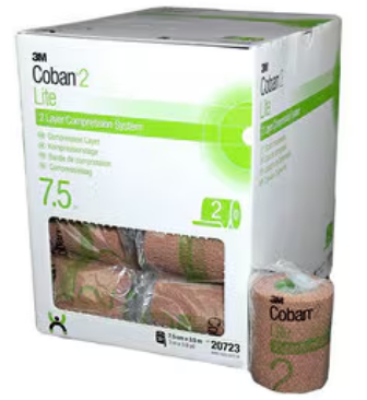 [20723] (20723) 3M - Two-layer Cohesive Compression Systems - Coban 2 Lite Compression Layer - 7.5cm x 3.5m (Singles)