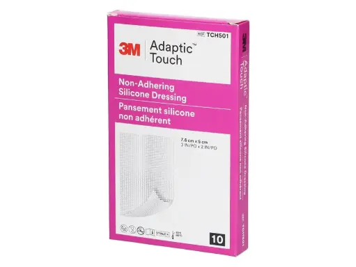 [359-0411] 3M Adaptic Touch Non-Adhering Silicone Dressing (5cm x 7.6cm) (Singles)