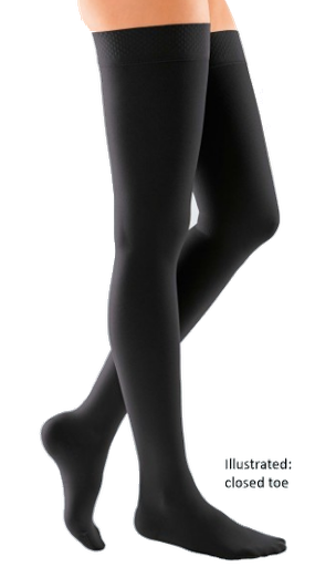 Duomed Soft Class 1 (14-17mmHg) Thigh High Stockings with Silicone Topband